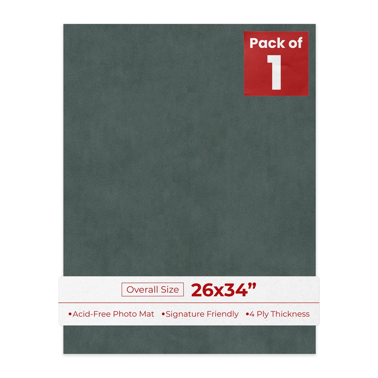 Dark Grey Suede 26x34 Uncut Mat Board - Blank Sheets, No Opening
